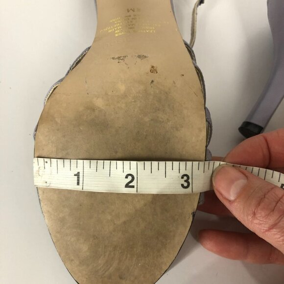 Bisou Bisou Lilac Embellished Diamond Multi-Strap Open Toe 3" Sandal Heels Sz 8‎ - Picture 14 of 16